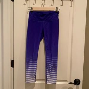 Athleta striped indigo Capri leggings